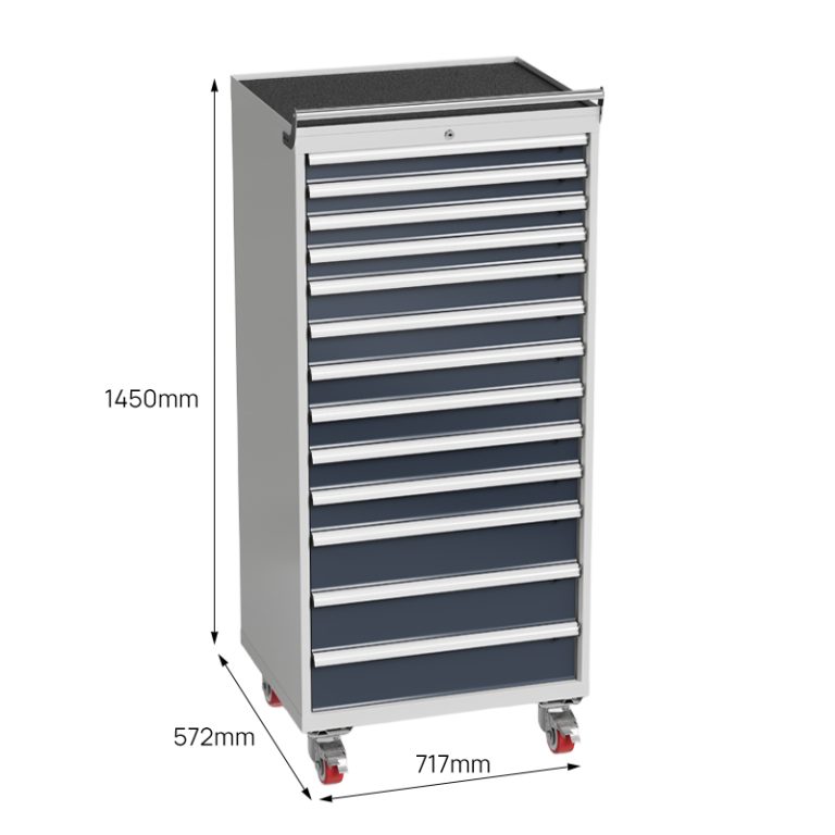 13-drawer heavy duty tool chest on wheels