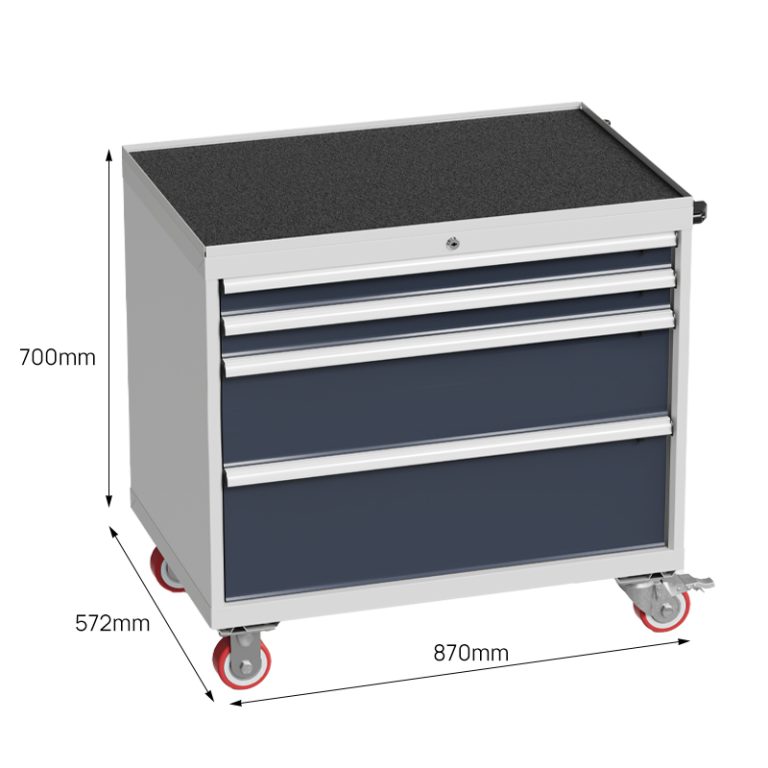 4-drawer heavy duty rolling tool cabinet