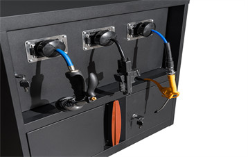 Air hose reel cabinet